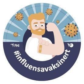 Influensavaksinert button - Klikk for stort bilde